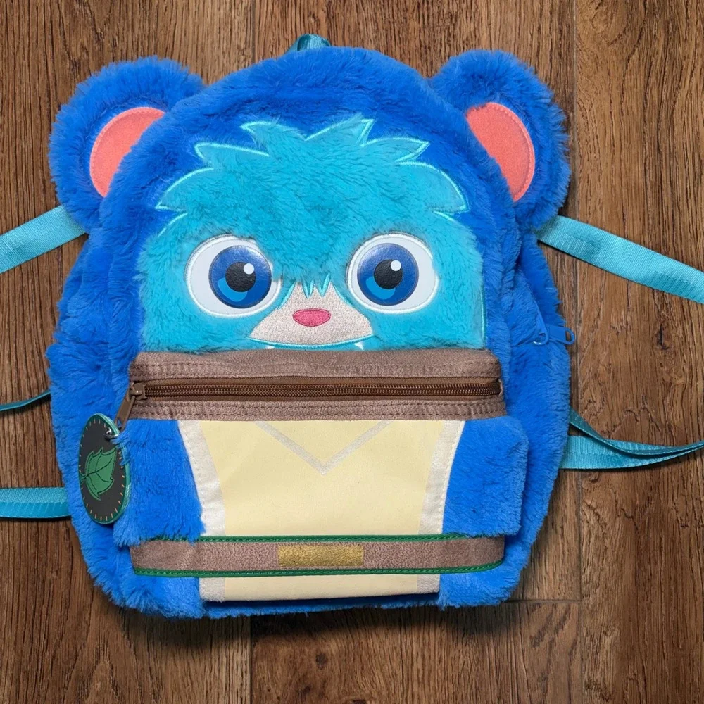 Disney Star Wars Young Jedi Adventures Nubs Plush Backpack Blue Fuzzy Bag